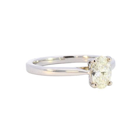 18ct White Gold 0.72ct Oval Diamond Solitaire Ring