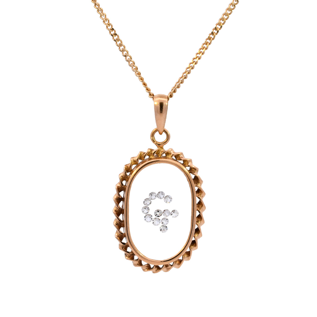 18k Yellow Gold Oval Photo Necklace
