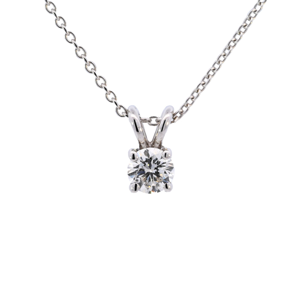 18ct White Gold 0.41ct Diamond Solitaire Necklace