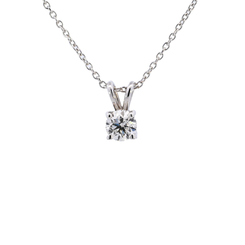 18ct White Gold 0.50ct Diamond Solitaire Necklace