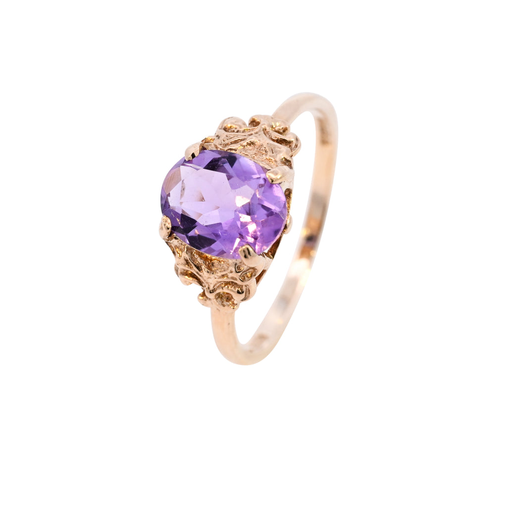 9ct Yellow Gold Amethyst Ring (SH23-310)