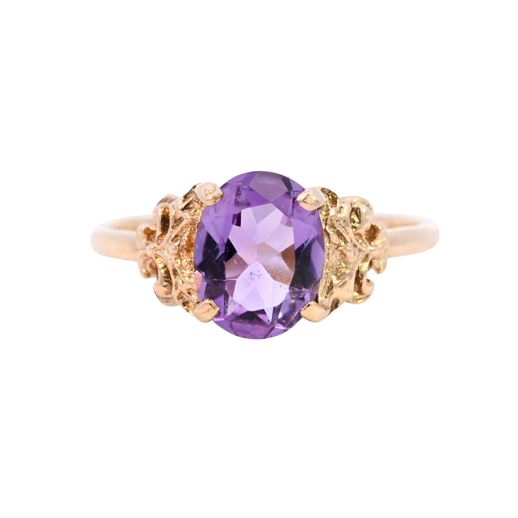 9ct Yellow Gold Amethyst Ring (SH23-310)
