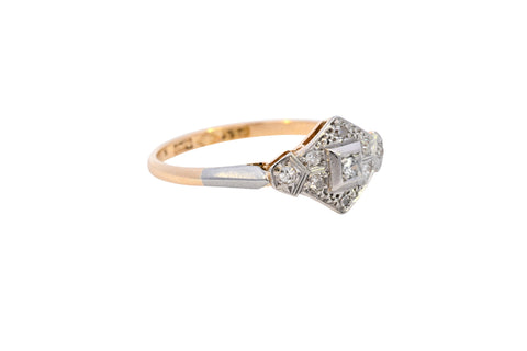 Antique 18ct Gold & Platinum 0.20ct Diamond Ring (SH23-313)