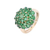 9ct Yellow Gold Emerald & Diamond Cluster Ring (SH24-013)