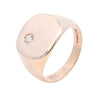 9ct Yellow Gold Diamond Set Cushion Shaped Signet