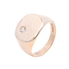 9ct Yellow Gold Diamond Set Cusion Shaped Signet (SH24-014)
