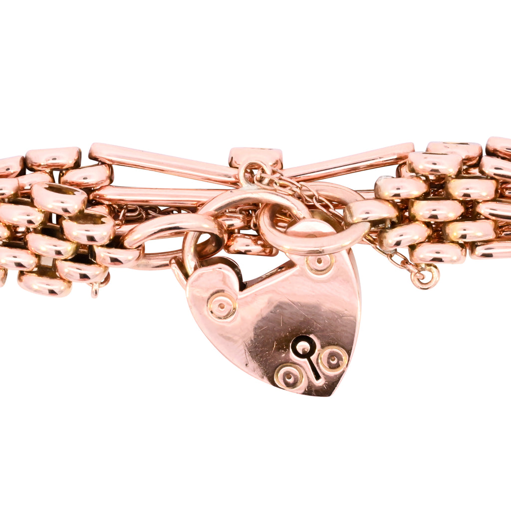Antique 9ct Gold 3 Bar Gate Bracelet (SH24-060)