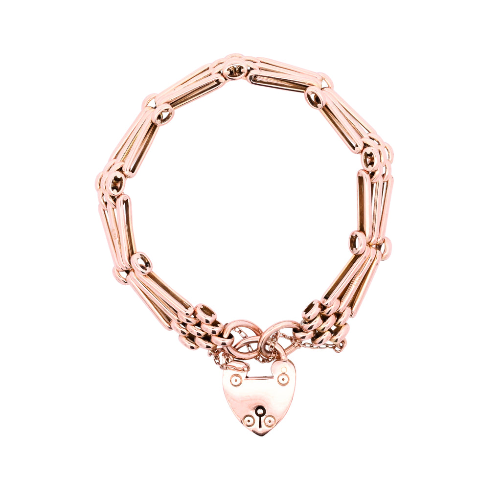 Antique 9ct Gold 3 Bar Gate Bracelet (SH24-060)