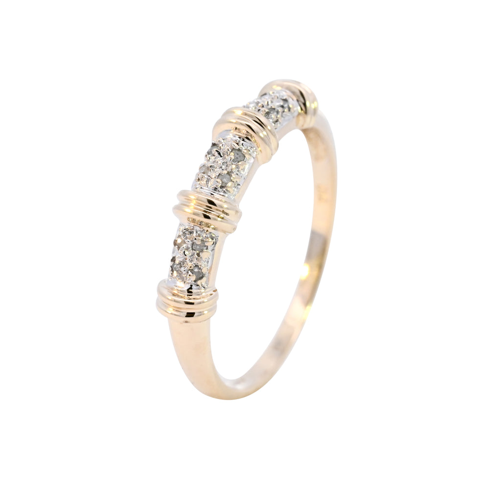9ct Yellow Gold Diamond Set Ring (SH24-061)