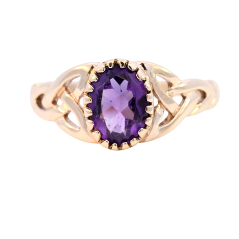 9ct Yellow Gold Amethyst Ring (SH24-065)