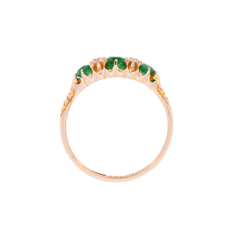 Antique 18ct Gold Emerald & Diamond Ring (SH24-070)
