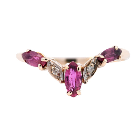 9ct Yellow Gold Ruby & Diamond Ring