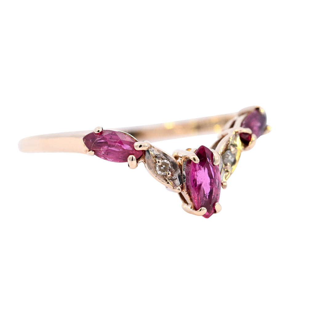 9ct Yellow Gold Ruby & Diamond Ring