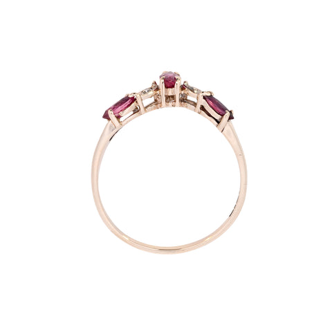 9ct Yellow Gold Ruby & Diamond Ring