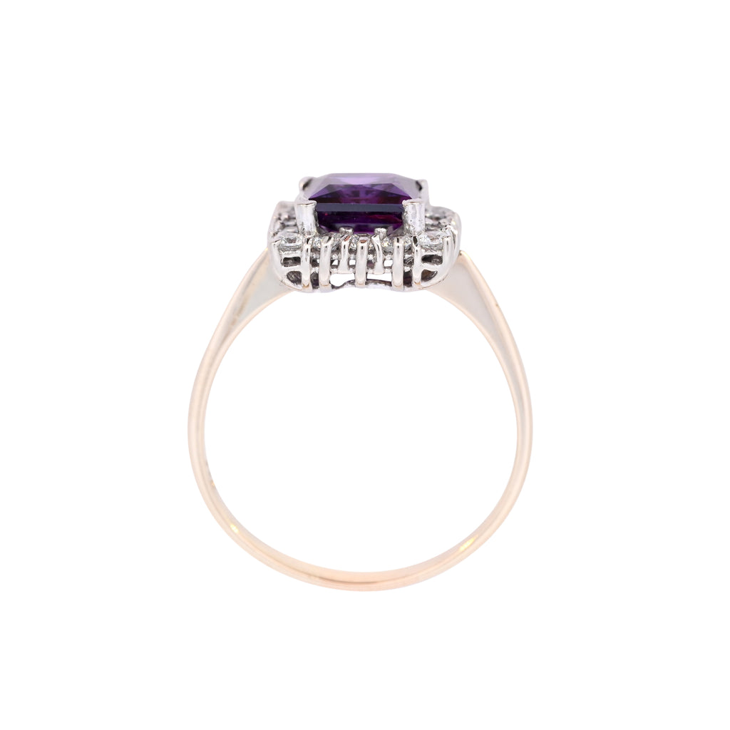 9ct Yellow Gold Purple & White Cubic Zirconia Ring (SH24-078)