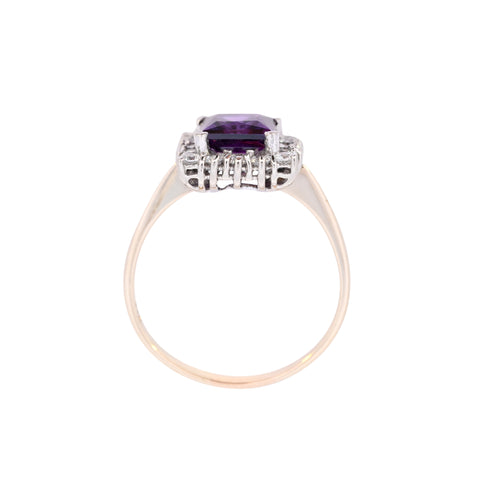 9ct Yellow Gold Purple & White Cubic Zirconia Ring (SH24-078)