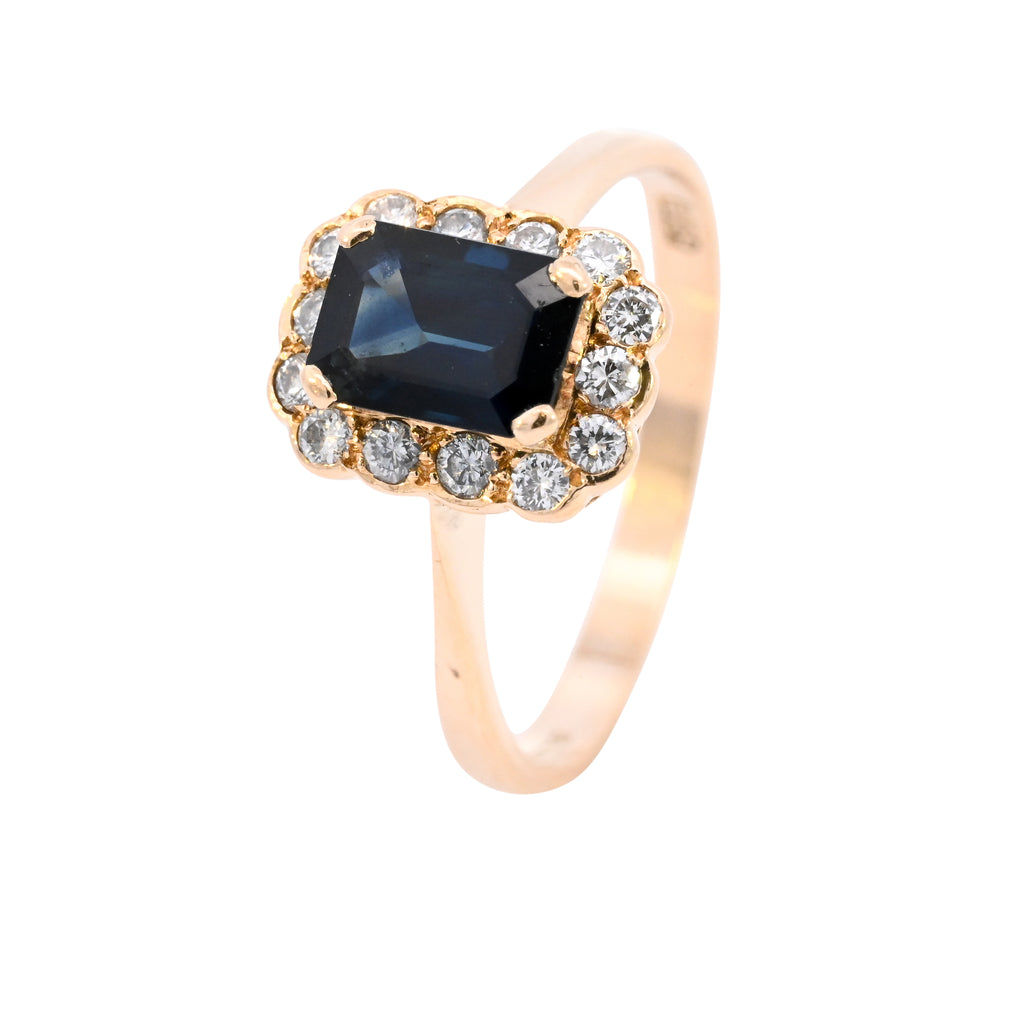18ct Yellow Gold Sapphire & Diamond Ring (SH24-085)