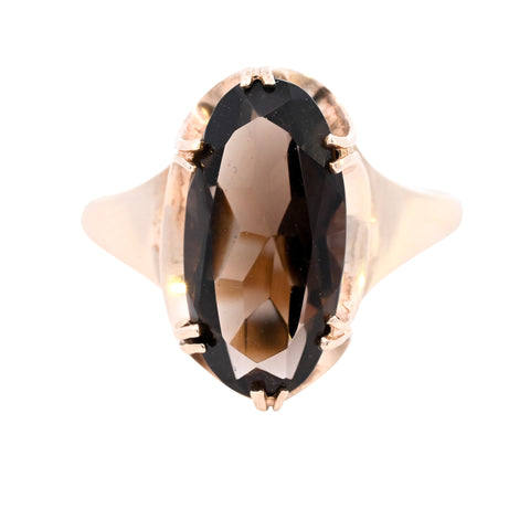 9ct Yellow Gold Smokey Quartz Ring (SH24-086)