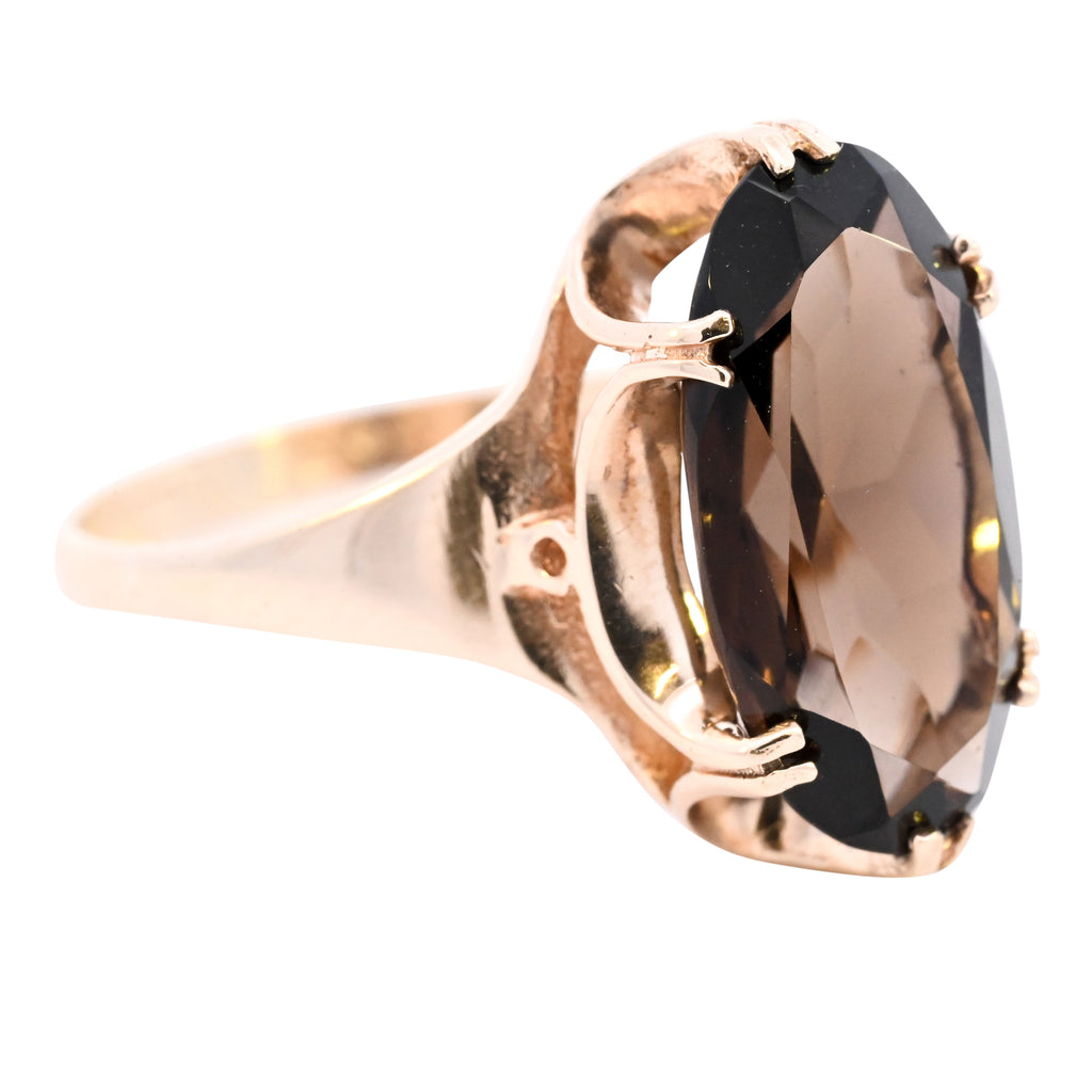 9ct Yellow Gold Smokey Quartz Ring (SH24-086)