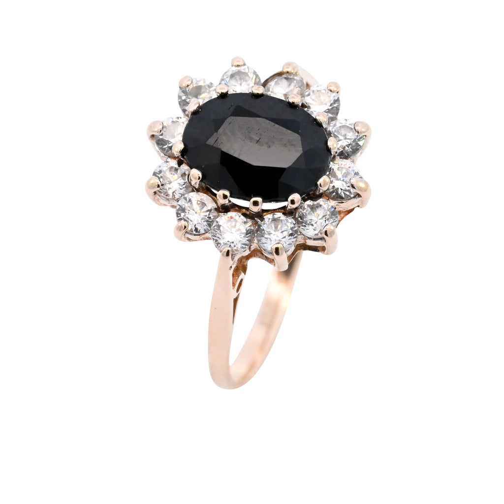 9ct Yellow Gold Sapphire & Cubic Zirconia Ring (SH24-089)