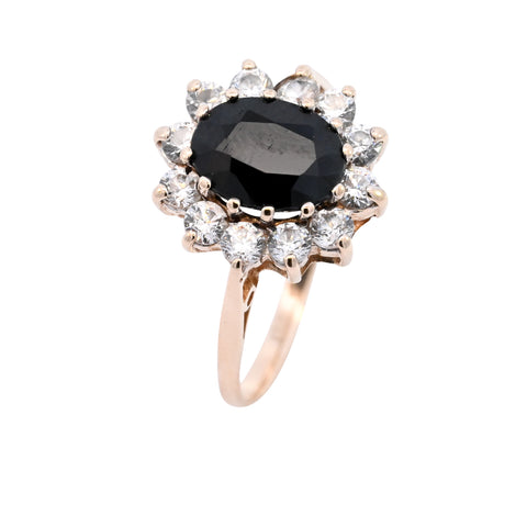 9ct Yellow Gold Sapphire & Cubic Zirconia Ring (SH24-089)