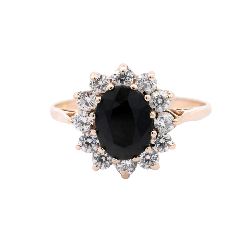 9ct Yellow Gold Sapphire & Cubic Zirconia Ring (SH24-089)