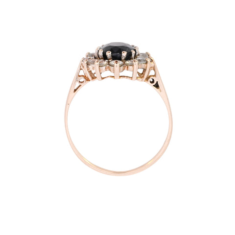 9ct Yellow Gold Sapphire & Cubic Zirconia Ring (SH24-089)