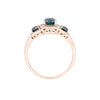 9ct Yellow Gold Blue Topaz & Diamond Ring (SH24-094)