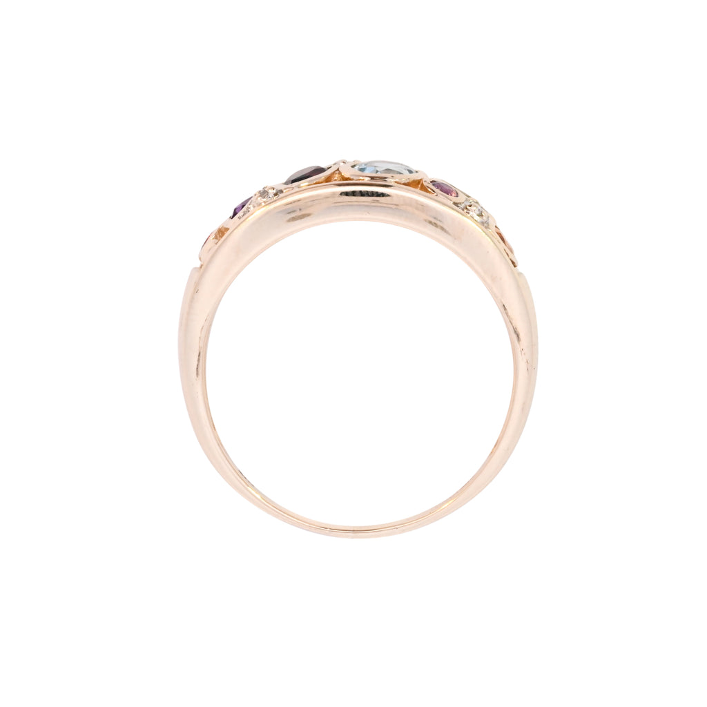 9ct Yellow Gold Multi Stone Band Ring (SH24-095)