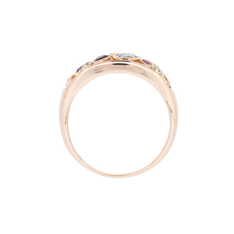 9ct Yellow Gold Multi Stone Band Ring (SH24-095)