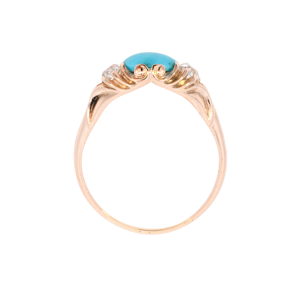 Antique 18ct Gold Turquoise & Diamond Ring (SH24-101)