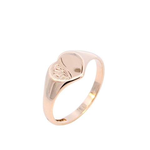 9ct Yellow Gold Birmingham 1978 Heart Signet (SH24-107)