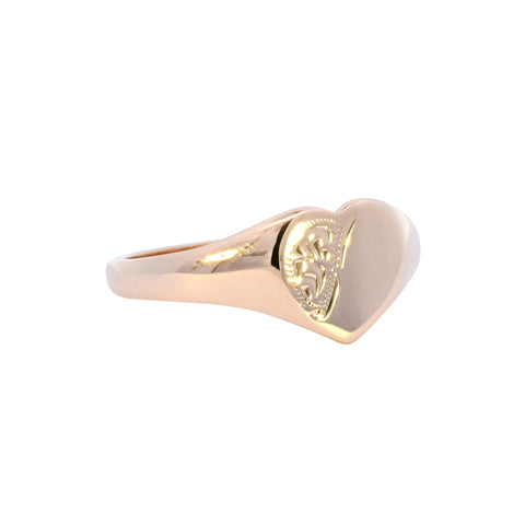 9ct Yellow Gold Birmingham 1978 Heart Signet (SH24-107)