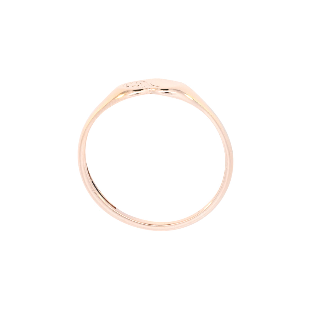 9ct Yellow Gold Birmingham 1978 Heart Signet (SH24-107)