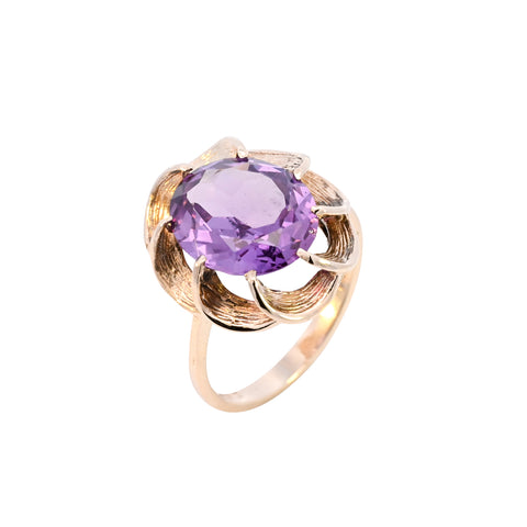 9ct Yellow Gold Amethsyt Ring (SH24-114)