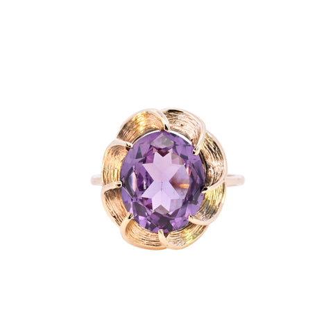 9ct Yellow Gold Amethsyt Ring (SH24-114)