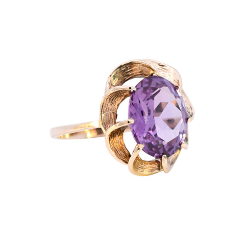 9ct Yellow Gold Amethsyt Ring (SH24-114)