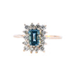 9ct Yellow Gold Blue Topaz & Cubic Zirconia Ring (SH24-118)