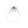 9ct Yellow Gold Blue Topaz & Cubic Zirconia Ring