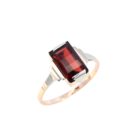9ct Two Tone Gold Garnet Ring (SH24-122)