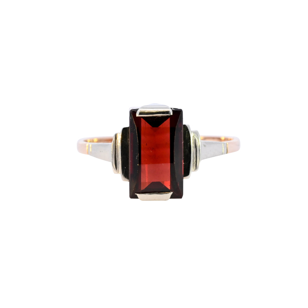 9ct Two Tone Gold Garnet Ring (SH24-122)