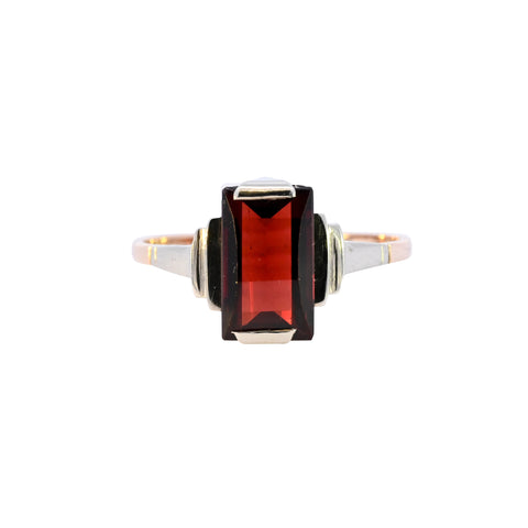 9ct Two Tone Gold Garnet Ring (SH24-122)