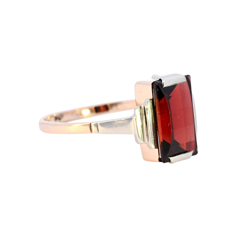 9ct Two Tone Gold Garnet Ring (SH24-122)