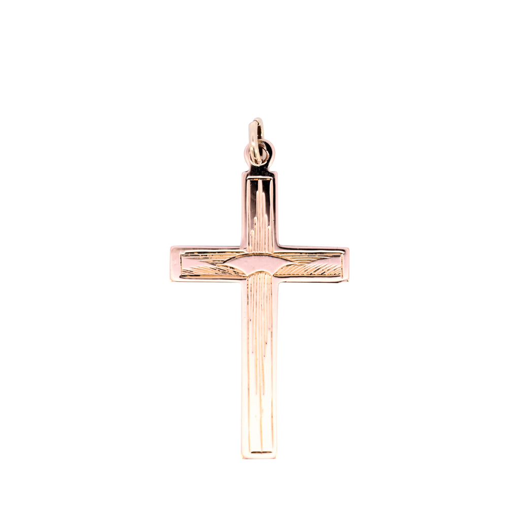 Antique 9ct Gold Engraved Cross (SH24-140)
