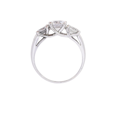 Platinum Cubic Zirconia 3 Stone Ring (SH24-016)