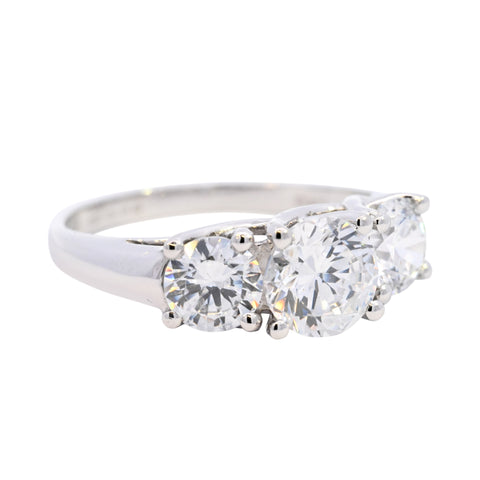 Platinum Cubic Zirconia 3 Stone Ring (SH24-016)