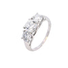 Platinum Cubic Zirconia 3 Stone Ring (SH24-016)