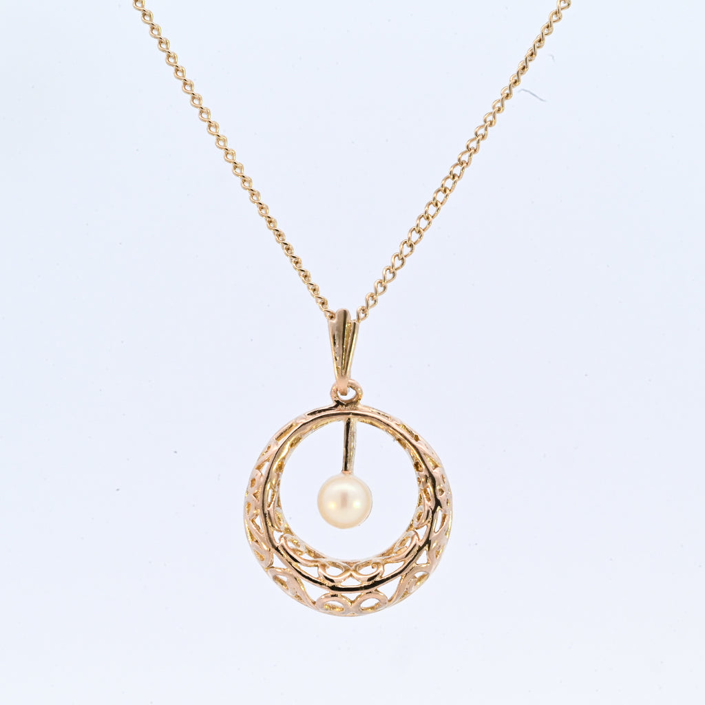 9ct Yellow Gold Pearl set Necklace (SH24-166)