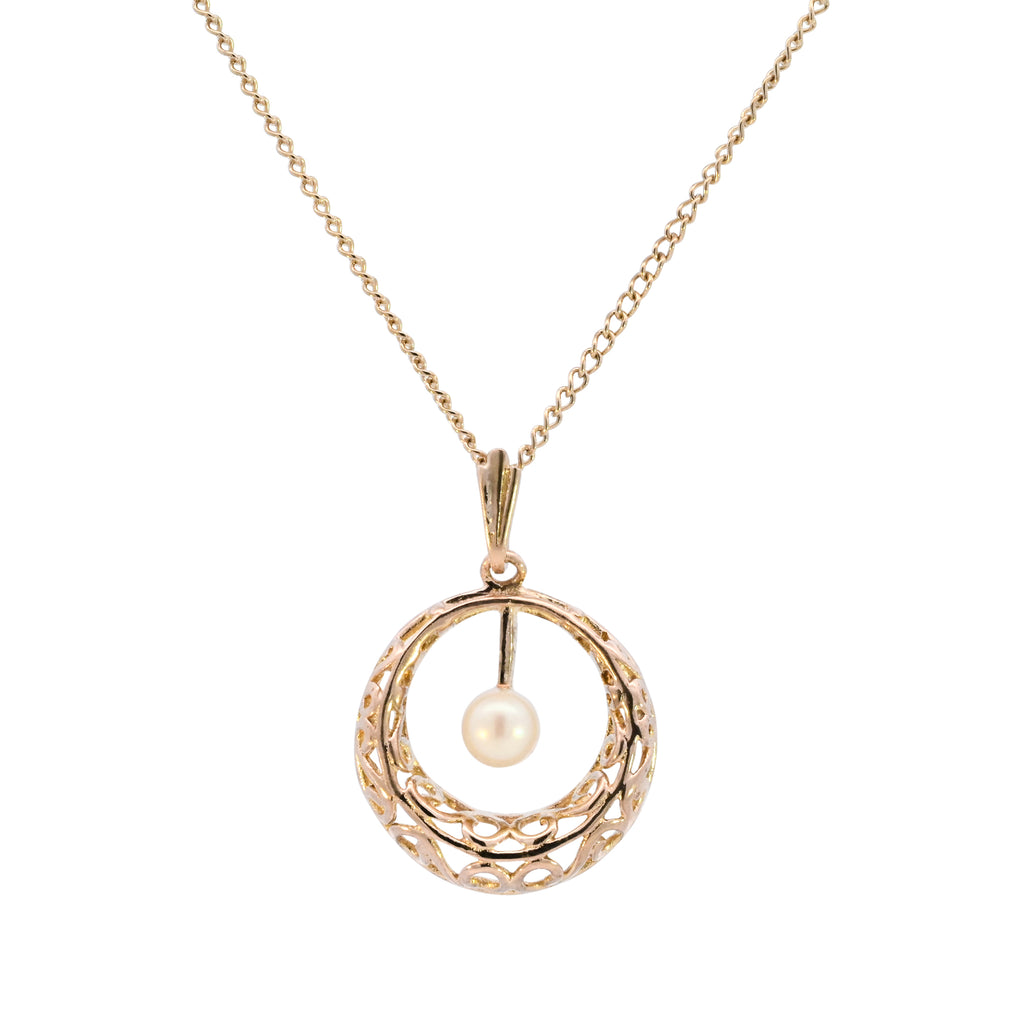 9ct Yellow Gold Pearl Set Necklace