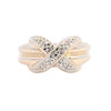 9ct Yellow Gold Diamond Kiss Crossover Ring